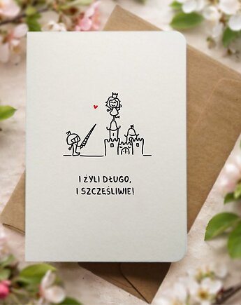 Zabawna kartka ślubna I żyli długo i szczęśliwie, Pracownia Faramuszka