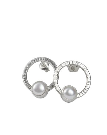 Kolczyki sztyfty srebrne z perłami lub agatami, Bellamente