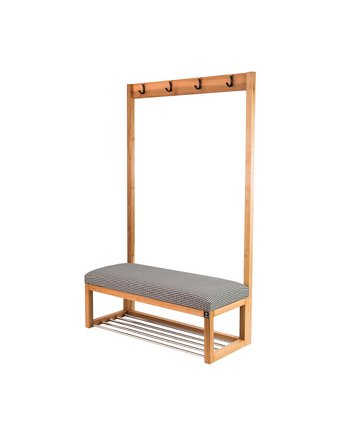 Ławka Tapicerowana Siedzisko Gładkie Pepitka Wieszak LGS-15, EMRA WOOD DESIGN