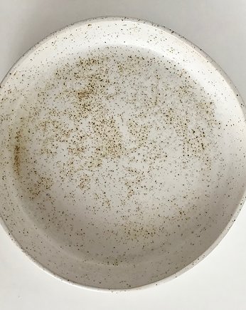 miska ceramiczna biała z brązowymi plamkami, studio m.