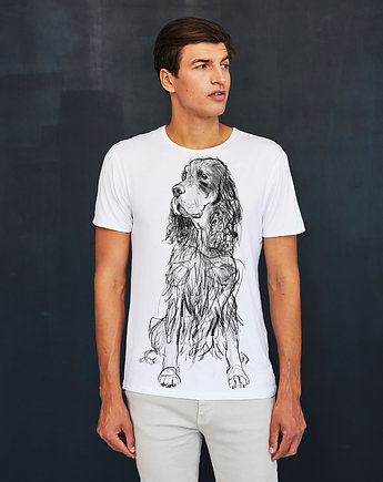 Scottish Setter Dog Men's T-shirt white, SELVA