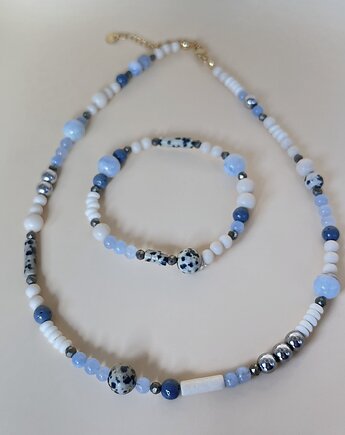 Komplet choker i bransoletka z kamieni naturalnych, Messme