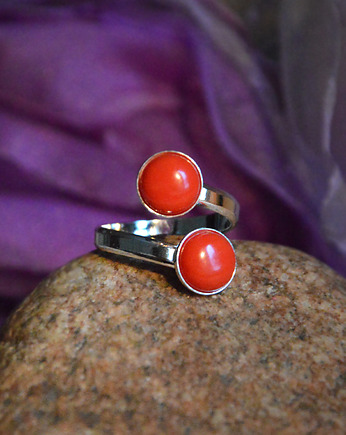 Koral naturalny Pierścionek podwójny Kolekcja baśniowa, Galeria Niepodzielone