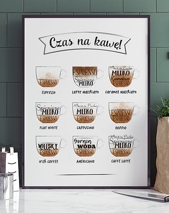 PLAKAT DO KUCHNI CZAS NA KAWĘ P095 jasny, Yoko Design