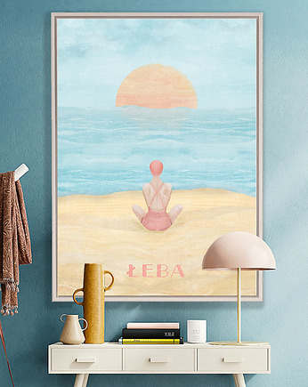 Łeba - wydmy i morze - plakat fine art, minimalmill