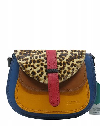 Torebka damska na ramię skórzana pojemna kolorowa ze skrawków eko OLIVKA, Olivka Warsaw