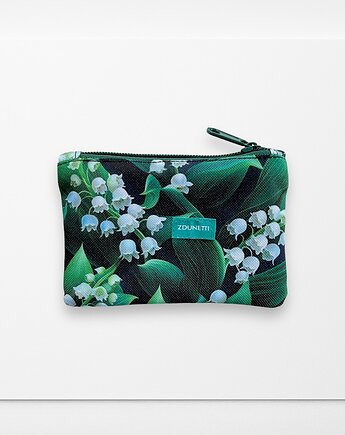 Portfelik mini - konwalie zielony