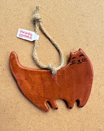 Ceramiczna zawieszka na choinkę Kotek, Twarda Sztuka