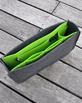 Filcowy organizer do torebki - limonkowe wnętrze, Beltrani