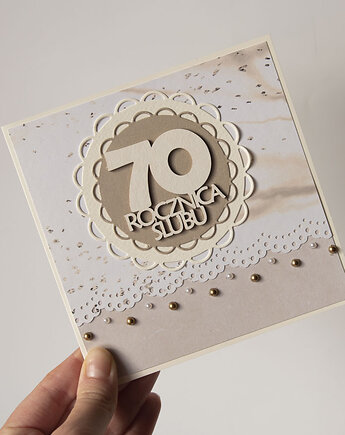 70 rocznica ślubu, kamienne gody kartka, Papiernik