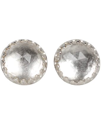 Kolczyki srebrne duże sztyfty Mignon z kryształem górskim, Blooming Stones