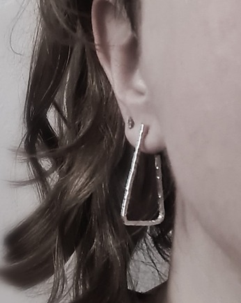 Kolczyki TRIADA srebro sztyfty fakturowane, COCONUT