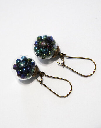 Kolczyki wiszące - kolorowe koraliki, yenoo
