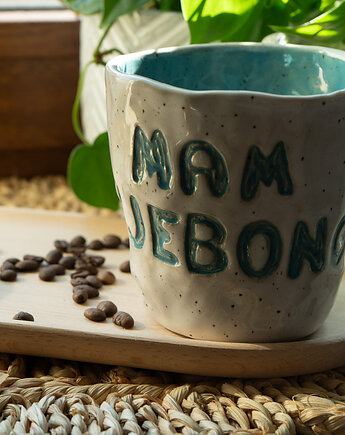 Kubek ceramiczny handmade z napisem, Agnieszka Szehyńska Ceramika