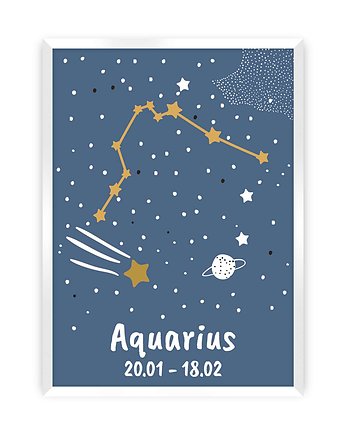 Obrazek Zodiac Aquarius 30x40, Yellow Tipi
