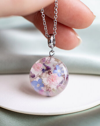 Wisiorek z kompozycją kwiatową, nature gift