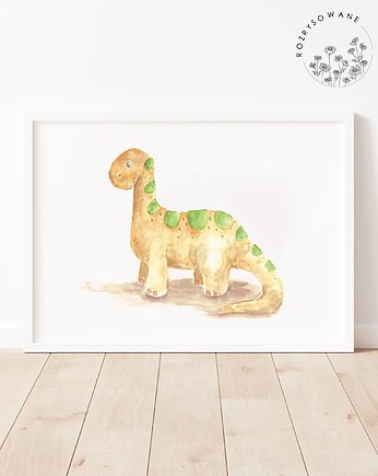 Plakat Dinozaur - Diplodok, rozrysowane