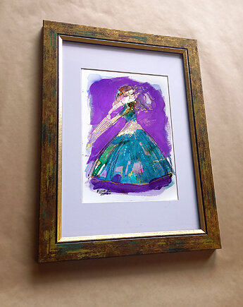 Lilka 34 - akwarela 16x24 cm unikat, Katarzyna Radzka