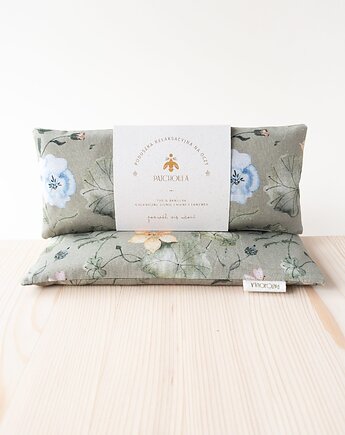 Poduszka relaksacyjna na oczy z ekologicznymi nasionami lnu i kwiatami lawendy., Patchoula