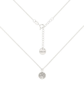 Srebrny choker pancerka z grawerowanym drzewkiem, MANJE