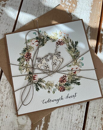 Wyjątkowa ręcznie robiona kartka świąteczna na Boże Narodzenie, sorte