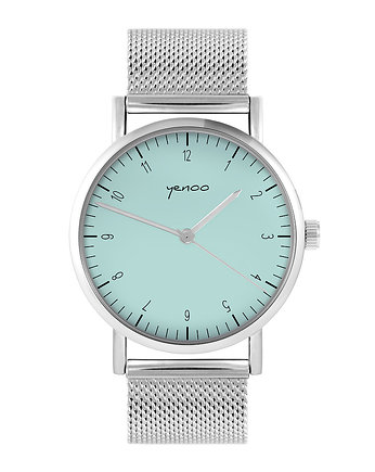 Zegarek - Simple turkus - bransoleta mesh, yenoo