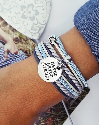 Bransoletka Never Give Up, Ilovehandmade