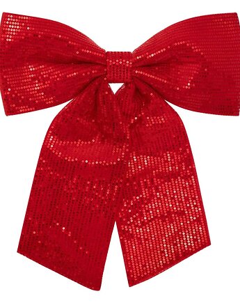 Cekinowa kokarda, czerwona, kpl. 4 sztuk, 39x47 cm, MIA home