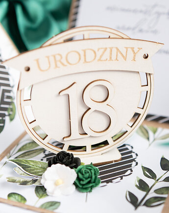 18 urodziny, exploding box, kartka 3d osiemnastka, Papiernik
