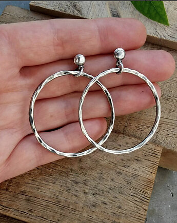 Kolczyki srebrne koła 4,0cm - dla Pani Agaty., Cocopunk