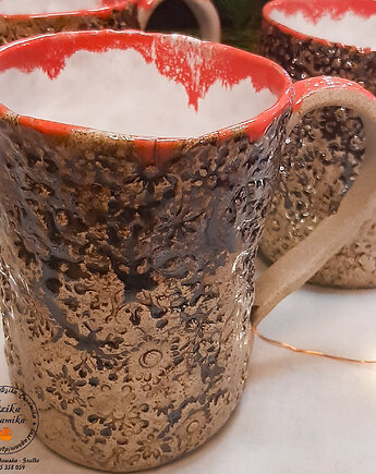 Kubek 500 ml ,,Świąteczny" wzór nr 2, Dzika Ceramika