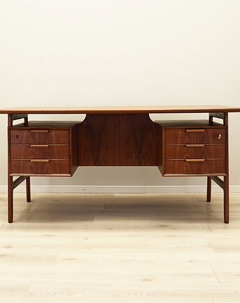 Biurko tekowe, duński design, lata 70, produkcja: Omann Jun, Przetwory design