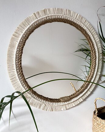Lustro makrama/juta 35 cm, Zaplątana W Sznurki