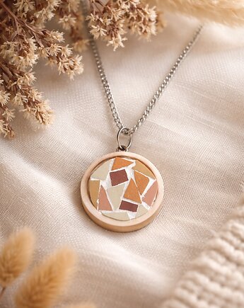 Cynamon - Naszyjnik, wisiorek z mozaiką, Projekt320