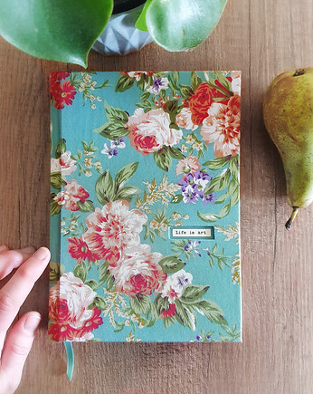 Kwiatowy notatnik A5, bullet journal, Sygnatura Bookbinding Studio