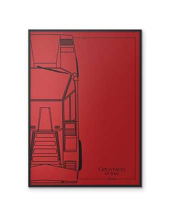 Plakat Motoryzacja - Countach LP500S, Peszkowski Graphic