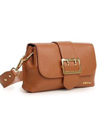 Torebka skórzana z ozdobnym szerokim paskiem  (6476), BOSCCOLO