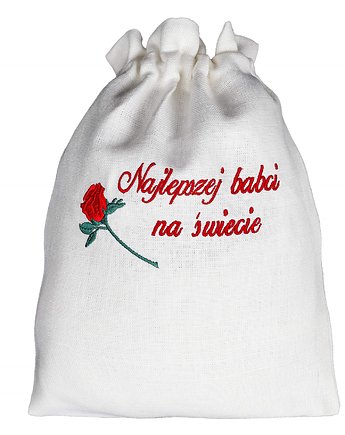 Worek Lniany Najlepszej Babci na Świecie 36 cm. Worek na Prezent dla Babci, Sklep Angelos