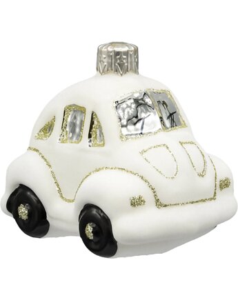 Bombka choinkowa: Auto Garbus: biały, Syn Bombkarza