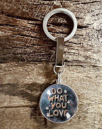Do What You Love,  stalowy brelok + box, Makaliboo