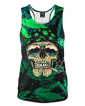 DR.CROW Bokserka Damska Cannabis Skull Green, DrCrow