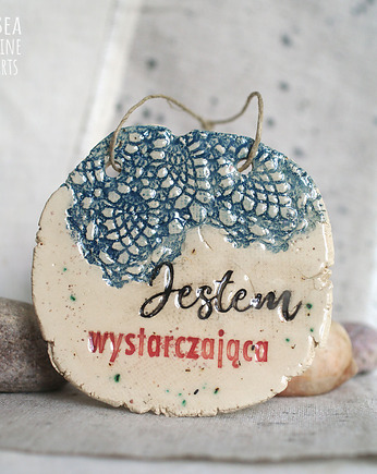 Jestem wystarczająca - dekor ceramiczny z afirmacją, Bea Fine Arts