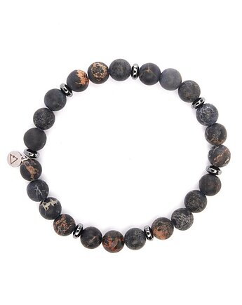 Męska bransoletka z kamieniami zdrowia - Jaspis, Kulka Bransoletki