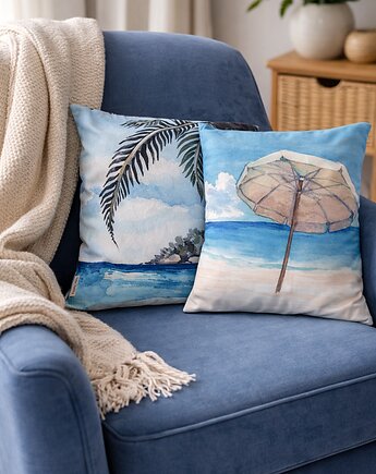 Welurowe poszewki dekoracyjne Plaża Zestaw 2 sztuki, sabi tatka