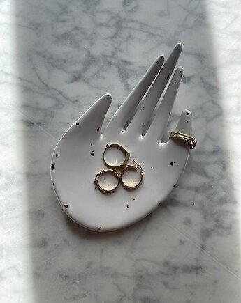 Ceramiczna Łapka Handmade Talerzyk na Biżuterię w Złote Ciapki, Maison Fragile