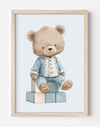 Plakat Na Ścianę Dla chłopca Niebieskie misie nr. 3, Dekoracjan