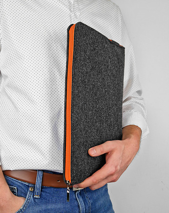 ETUI NA LAPTOPA pomarańczowy zamek filc grafit, purol design
