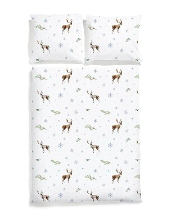Pościel świąteczna Renifery, White pocket
