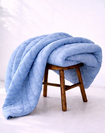 Lniana kołdra bezposzewkowa 140x200cm - niebieski