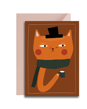 kartka okolicznościowa kot elegant + koperta, MUKI design